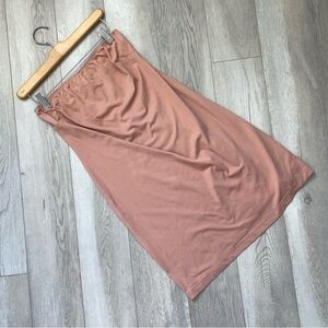 Delia Midi Skirt stretchy jersey womens Pink (medium) y2k basic capsule minimal